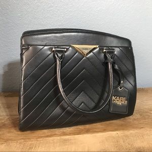Karl Lagerfeld Gigi Chevron-Stitch Leather Satchel